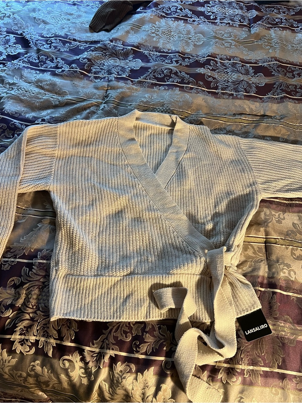 NWT Cream Wrap Sweater - Women's Ribbed Knit